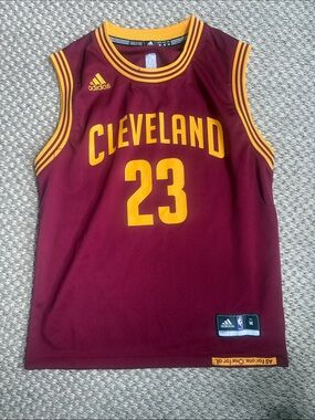 adidas Cleveland Maroon and Gold #23 Basketball Jersey LeBron James